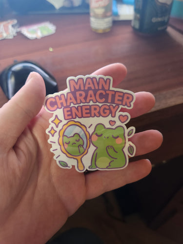 Main Character Energy Frog Sticker